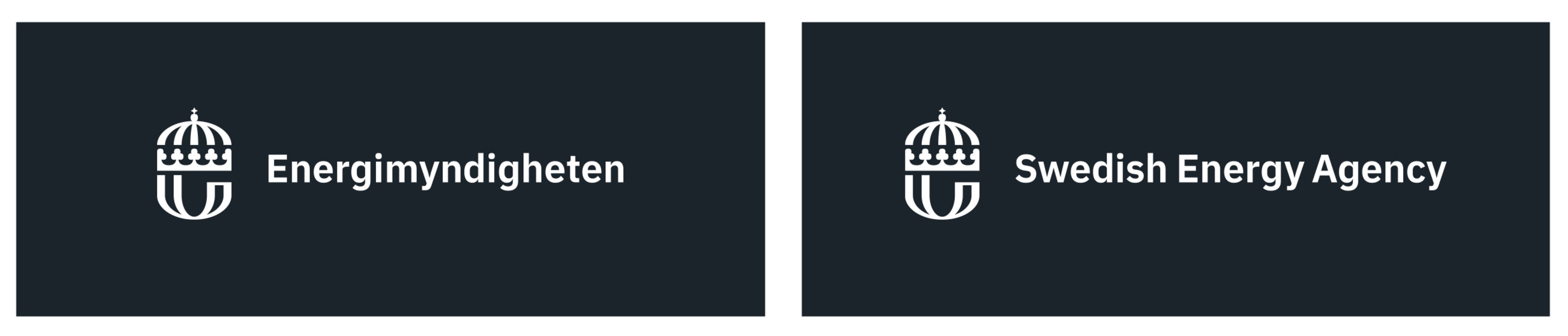 The image shows the negative version of the Swedish Energy Agency’s logo.